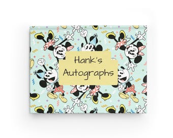 Personalisiertes Disney Autogrammbuch - Charaktersignatur Notizbuch, Park Souvenir, kundenspezifisches Hardcover-Erinnerungsbuch, Themenpark-Andenken - Floral