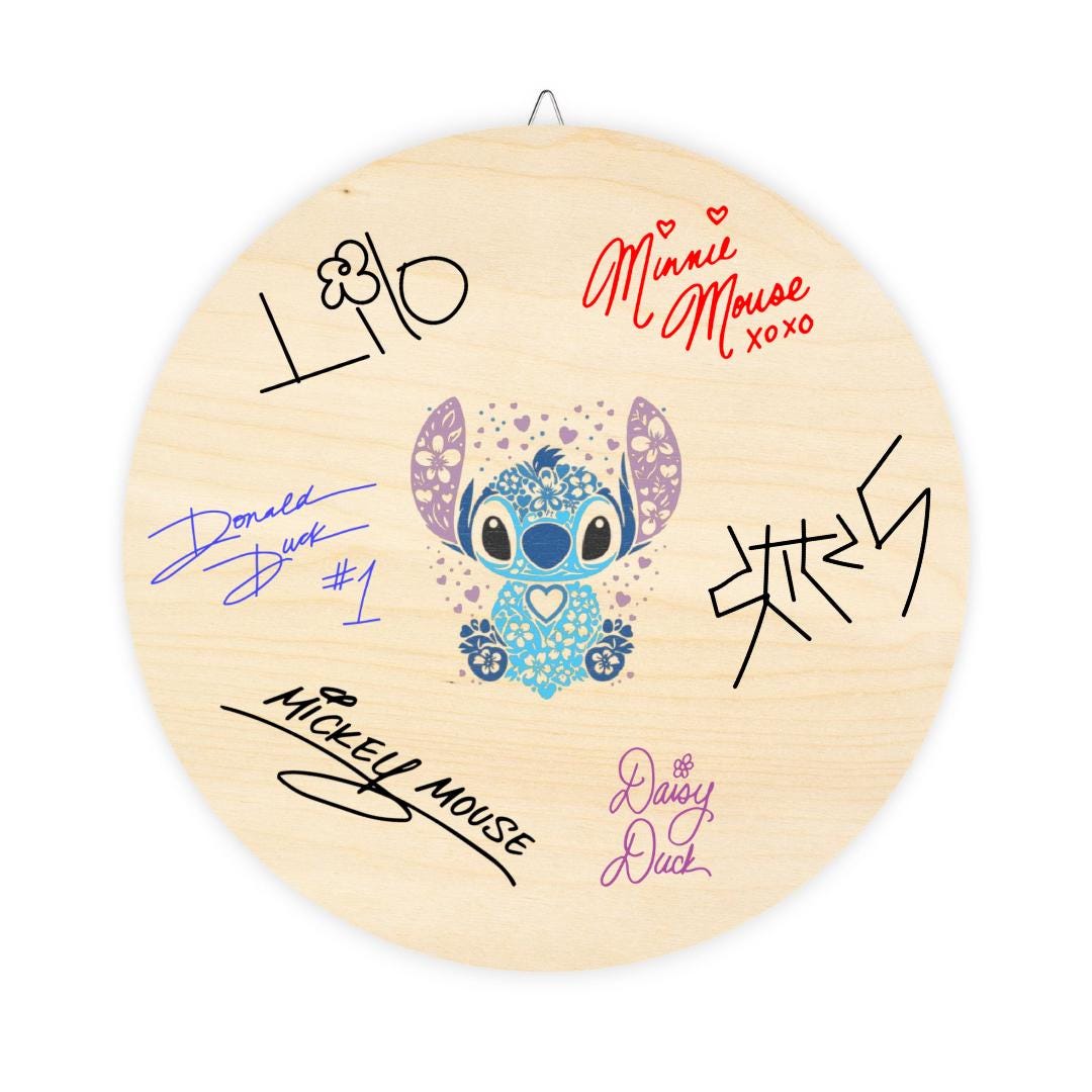 Disney Autograph Wood Sign - Character Signature Display, 12x12 Custom ...