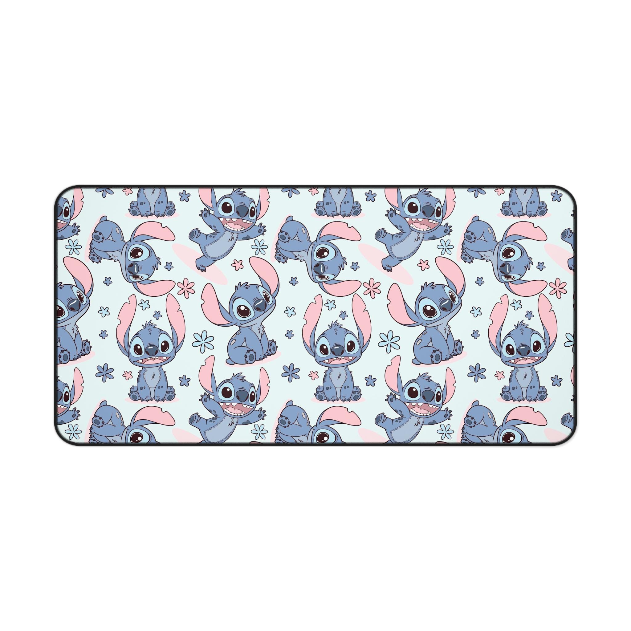 Stitch Computer Mat Cute Stitch Desk Mat | Blue Alien Mouse Pad | Kawaii Desk Decor ...