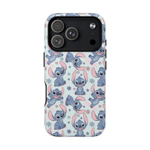 Funda Magsafe resistente inspirada en Ohana: diseño de extraterrestre azul para iPhone - Stitch