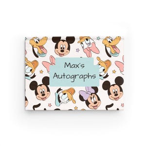 Personalized Disney Autograph Book - Character Signature Notebook, Park Souvenir, Custom Hardcover Memory Book, Theme Park Keepsake