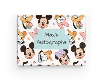 Personalisiertes Disney Autogrammbuch - Charakterunterzeichnungs-Notizbuch, Park-Souvenir, kundenspezifisches Hardcover-Erinnerungsbuch, Freizeitpark-Andenken