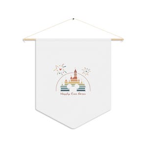 Disney Autogramm Wimpel - Charakter Unterschrift Wanddekoration, Freizeitpark Souvenir, personalisiertes Andenken, 18x21 Stoffbanner mit Dübel - HEA