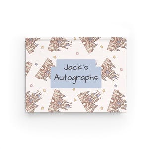Personalized Disney Autograph Book - Character Signature Notebook, Park Souvenir, Custom Hardcover Memory Book, Theme Park Keepsake