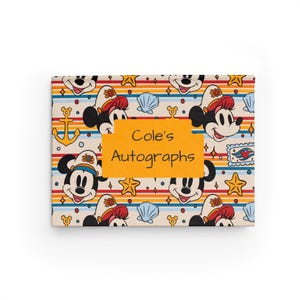 Personalized Disney Autograph Book - Character Signature Notebook, DCL Souvenir, Custom Hardcover Memory Book, Cruise Keepsake