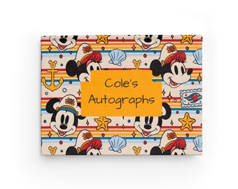 Personalisiertes Disney Autogrammbuch - Charakter Signature Notizbuch, DCL Souvenir, kundenspezifisches Hardcover-Erinnerungsbuch, Kreuzfahrt-Andenken