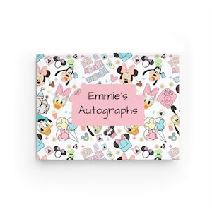 Personalized Disney Autograph Book - Character Signature Notebook, Park Souvenir, Custom Hardcover Memory Book, Theme Park Keepsake