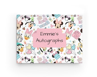 Personalisiertes Disney Autogrammbuch - Charakterunterzeichnungs-Notizbuch, Park-Souvenir, kundenspezifisches Hardcover-Erinnerungsbuch, Freizeitpark-Andenken