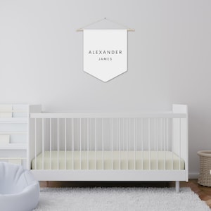 Personalized Baby Name Hanging Pennant - Custom Nursery Decor, Baby Shower Gift