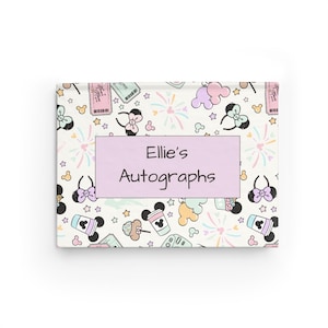 Personalized Disney Autograph Book - Character Signature Notebook, Park Souvenir, Custom Hardcover Memory Book, Theme Park Keepsake