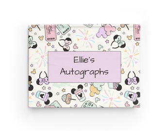 Personalisiertes Disney Autogrammbuch - Charakterunterzeichnungs-Notizbuch, Park-Souvenir, kundenspezifisches Hardcover-Erinnerungsbuch, Freizeitpark-Andenken