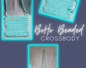 Handmade Crochet BoHo Beaded Crossbody Purse