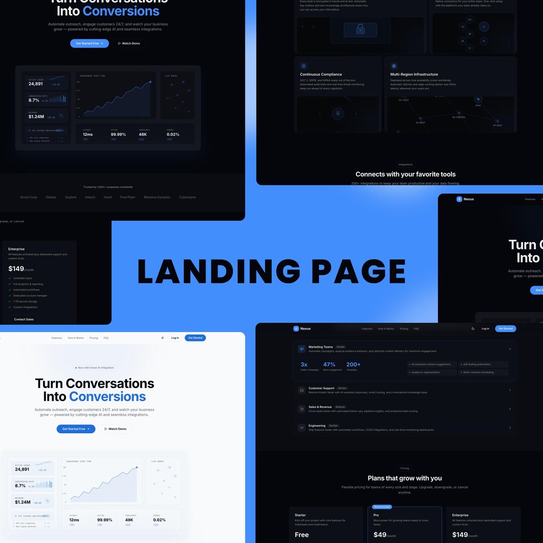 Saas Landing Page - HTML / CSS / JS - Etsy