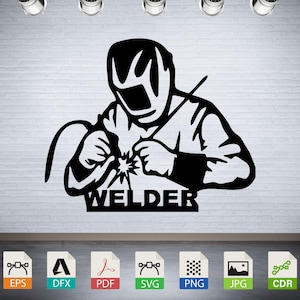 Welding Worker SVG: Laser Cut CNC Vector Files (Digital Download)