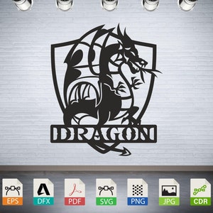 Dragon Wall Decor SVG DXF - Laser Cut CNC Files (Digital Download)