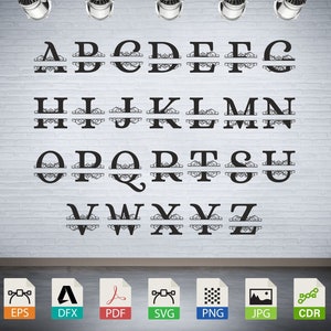 Split Letter Monogram Bundle: Laser Cut Vector Files (Digital Download)
