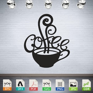 Coffee Cup Design SVG DXF: Laser Cut CNC Vector Files