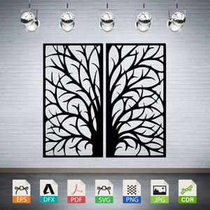 Tree Panel Wall Decor: Laser Cut Vector Files (Digital Download)
