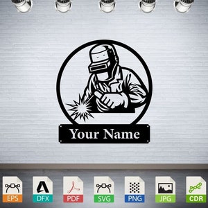 Welder Silhouette Vector Files: CNC Laser Cut Design (Digital Download)