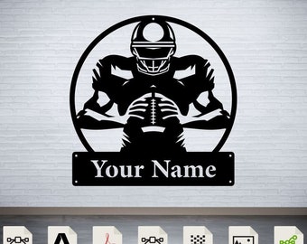 American Football player, Download digital vector files for instant use in laser cutting, CNC routing, and engraving, wall stickers, decals.