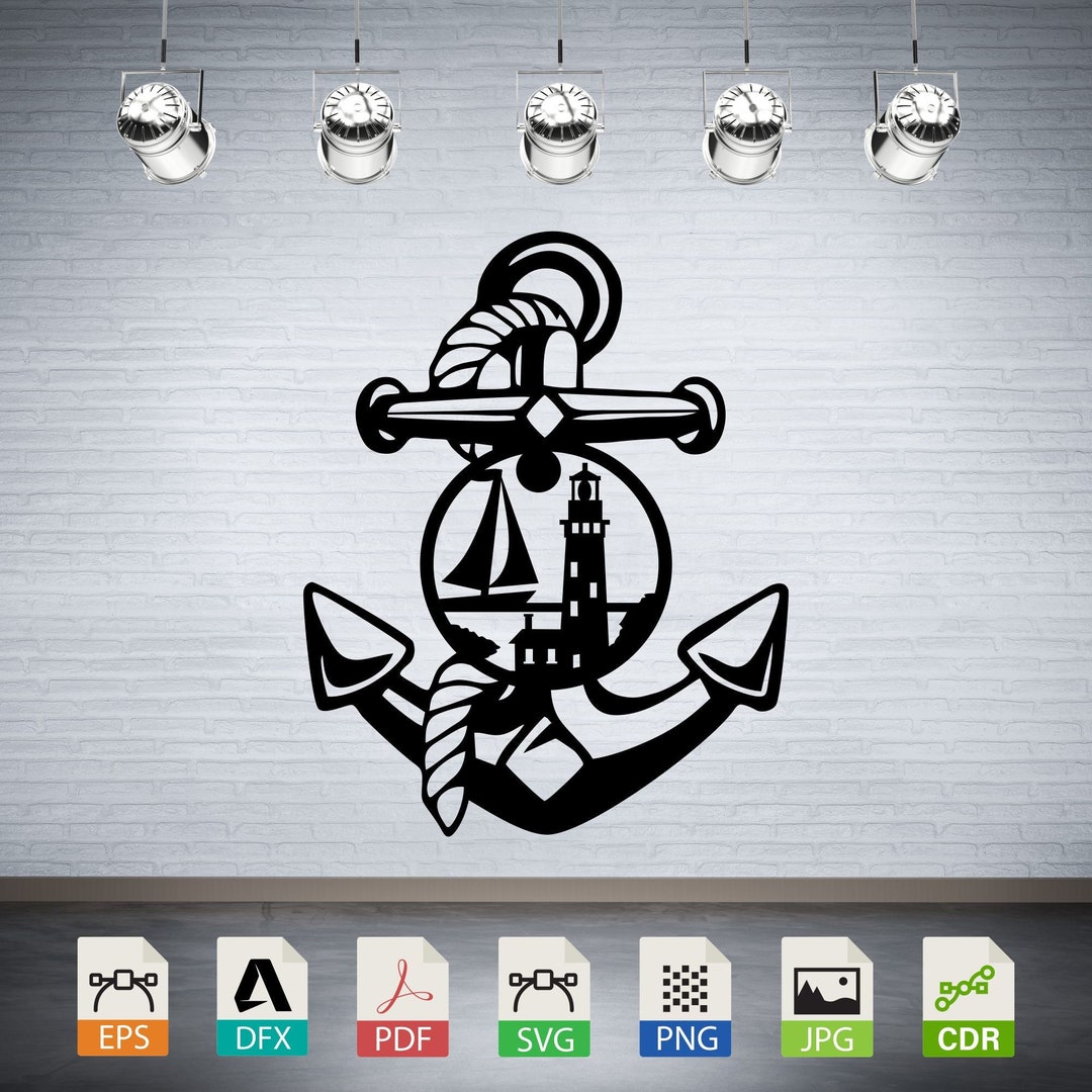 Sea Anchor SVG DXF: Nautical Laser Cut Files (digital Download) - Etsy