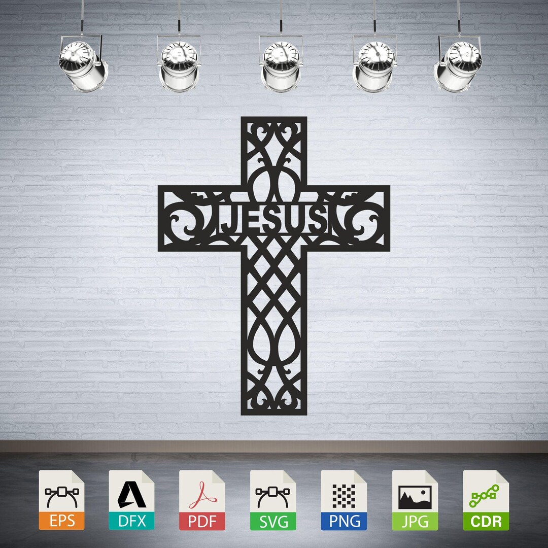 Christian Cross Jesus SVG DXF: Laser Cut CNC File (digital Download) - Etsy