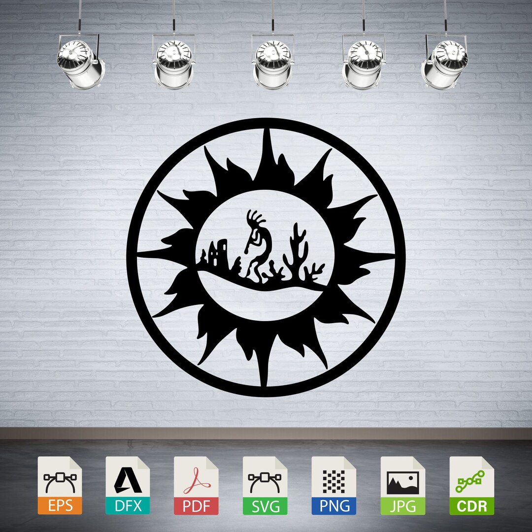 Kokopelli Sun , Kokopelli Tribal Wall Art,download Digital Vector Files