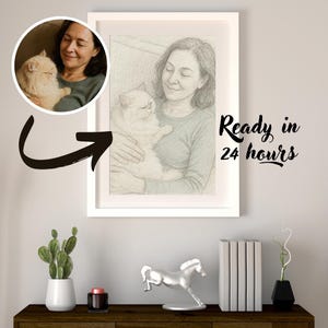 Personalisierte Bleistift Skizze vom Foto - Individuelles Handgezeichnetes Wand Kunst Geschenk