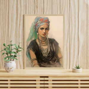 Algerian Woman Poster | Algeria Travel Poster | Birthday Gift Idea, Wall Art