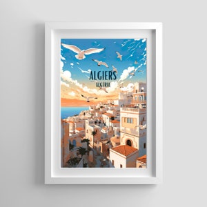 Algiers City Poster | Algeria Travel Poster | Birthday Gift Idea, Wall Art