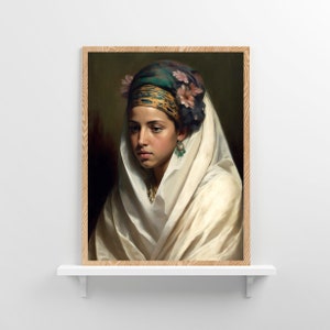 Young Algerian Woman Poster | Algeria Travel Poster | Birthday Gift Idea, Wall Art