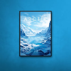 Arctic Poster | North Pole Travel Poster | Arctic Print | Home Decor