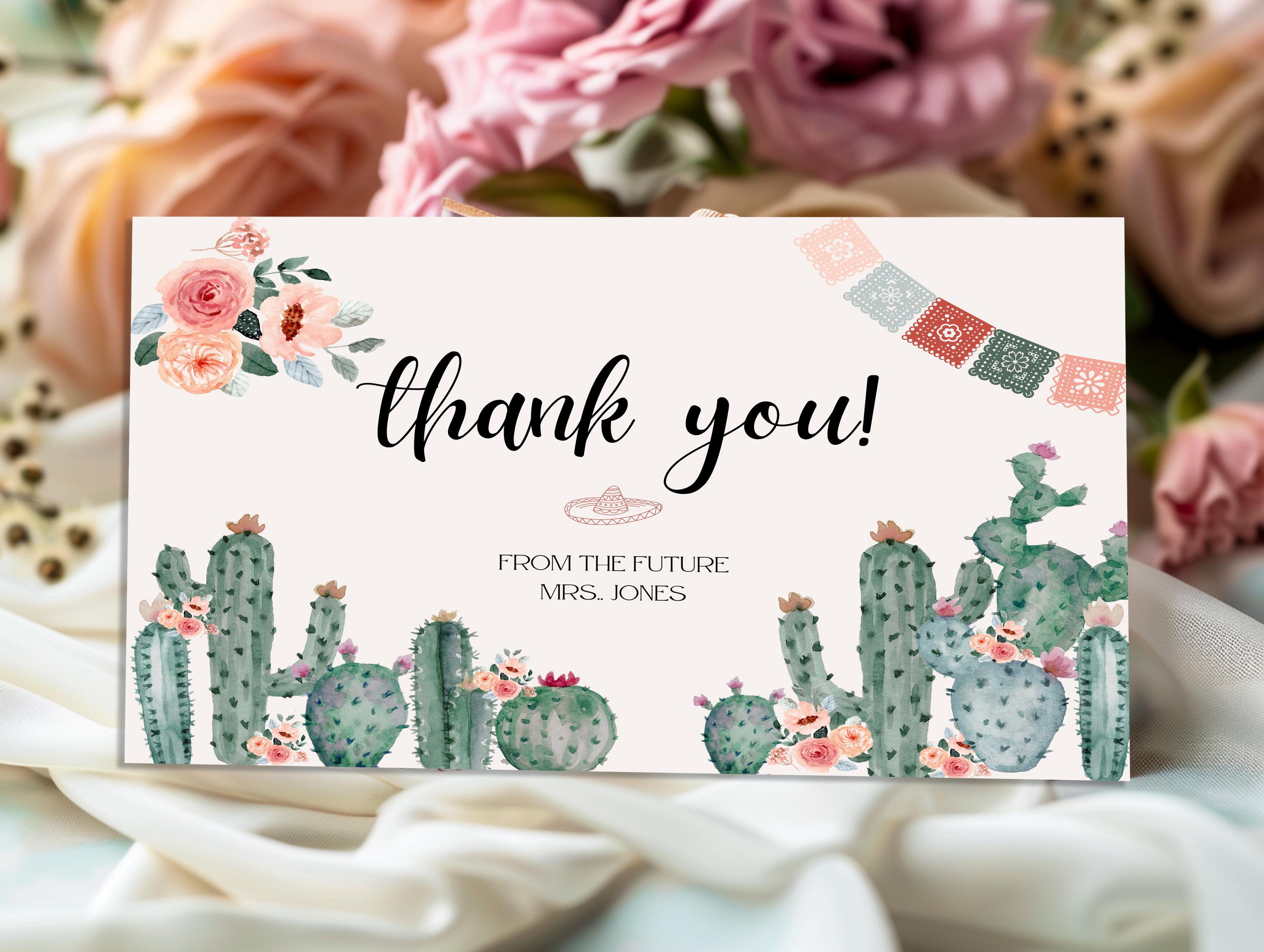 Bridal Shower Thank You Note Template Download on Canva Edit Print