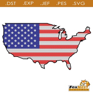 Flag of USA Design, Machine Embroidery, Instant Download