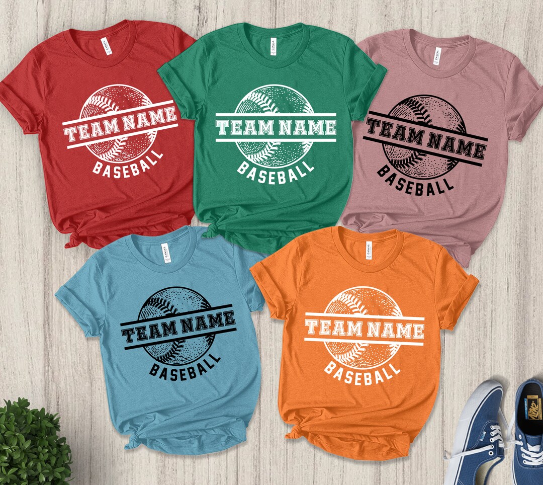 Custom Baseball Team Name Shirt Matching Personalize Team Etsy
