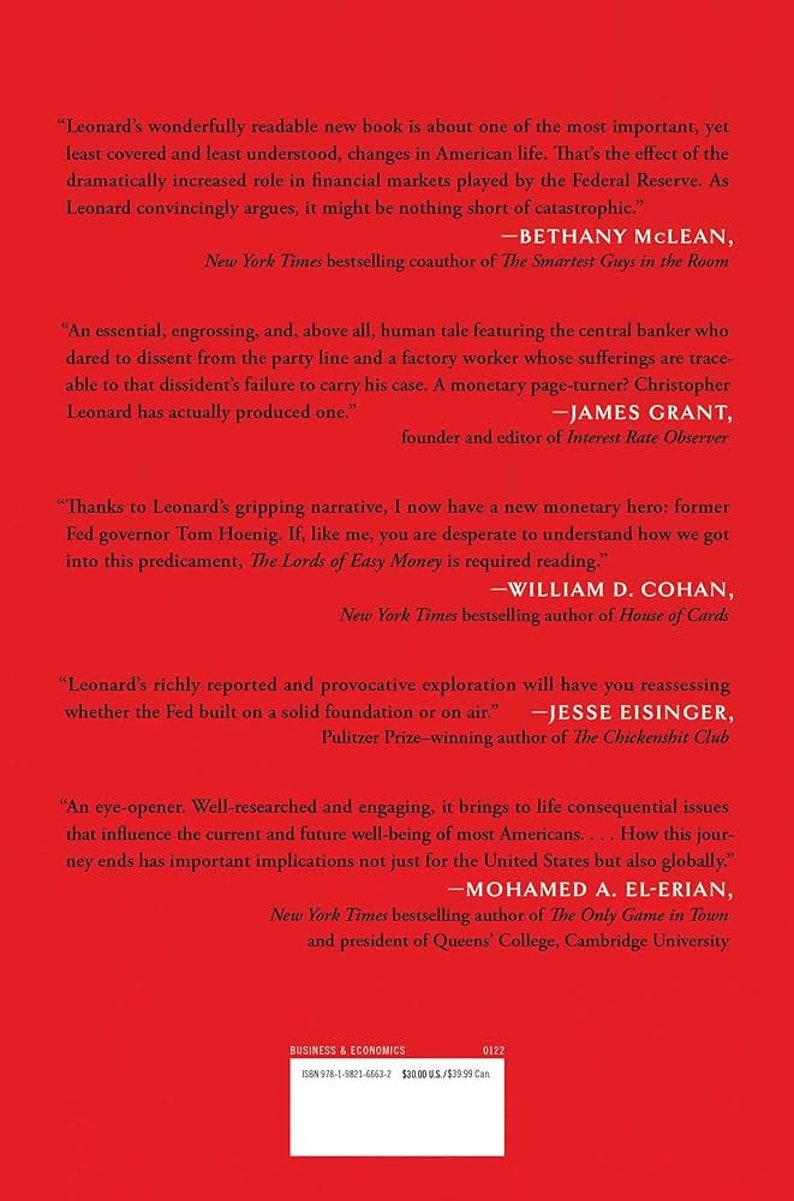 The lords of easy money how the federal reserve broke the american