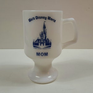 Vintage Disney &quot;Mom&quot; Milk Glass Pedestal Mug