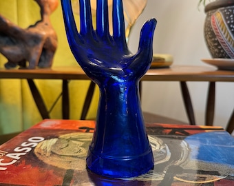 Vintage Cobalt Glass Hand