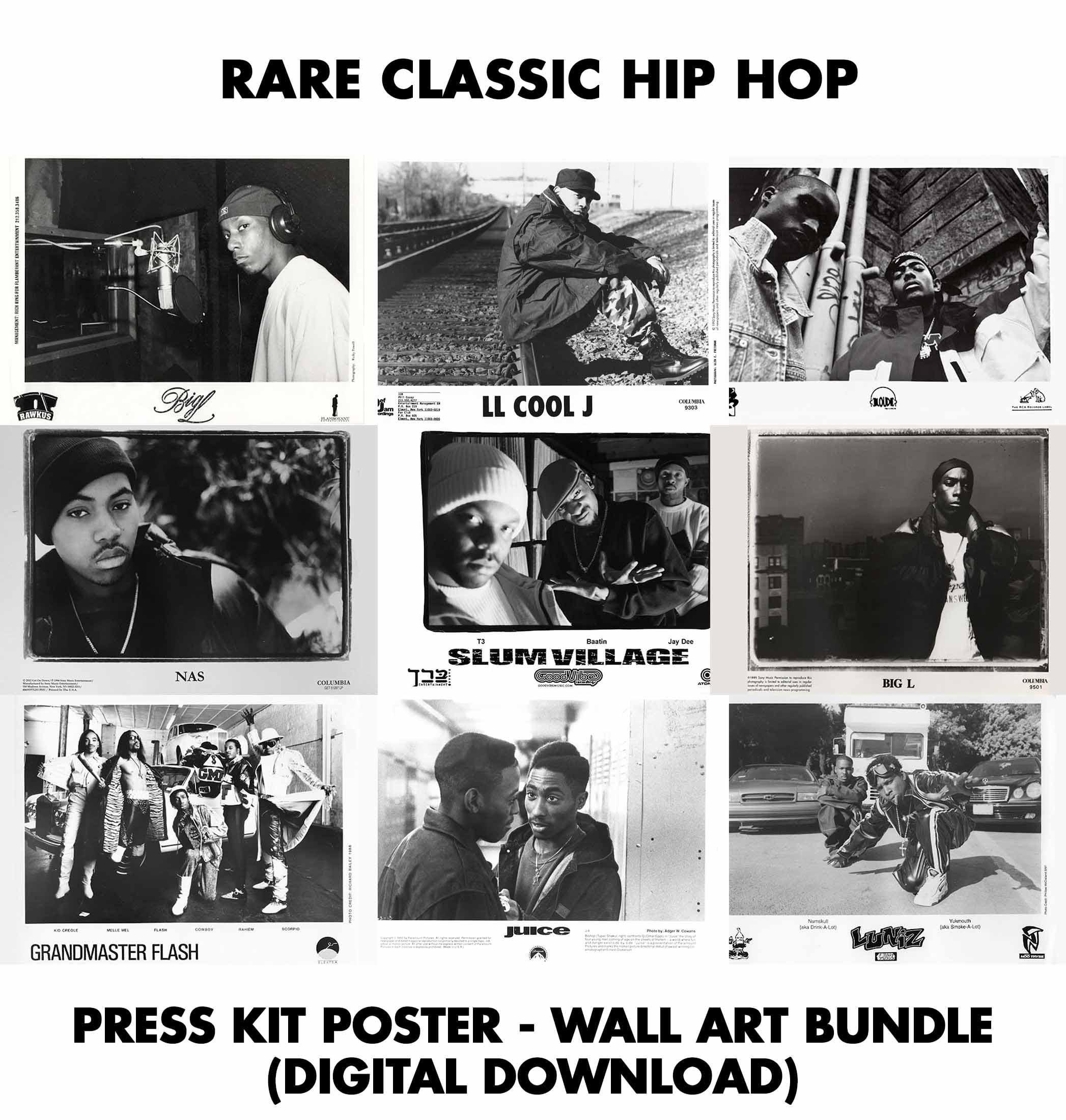 Vintage Rapper Poster RARE 90s Rap Posters - Exclusive 60-piece Vintage Music Press Kit Photo ...