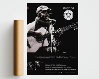 Rare Lauryn Hill - MTV Unplugged Poster - Digital Download - Digital Album Art Poster Download - 90s rnb - fugees