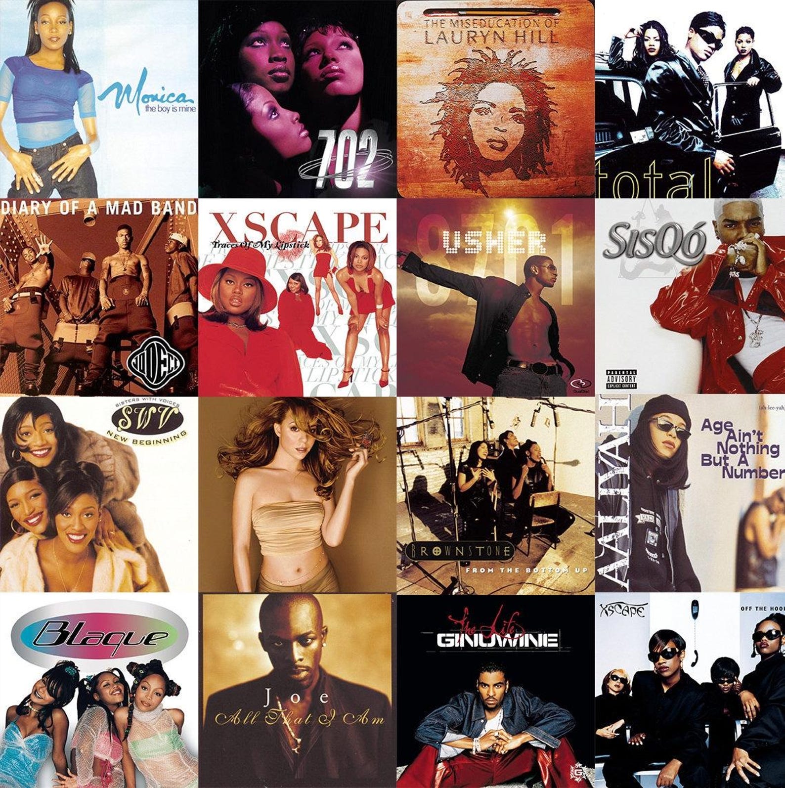 Classic 90's and 2000's R&B Album Cover Art Collage Kit (DIGITAL ...