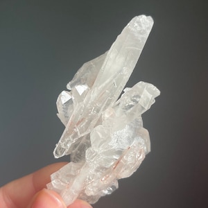 Pink Faden Quartz Crystal Cluster from Colombia, Pink Quartz, Columbian Faden Quartz, Pink Faden, Columbia Crystals