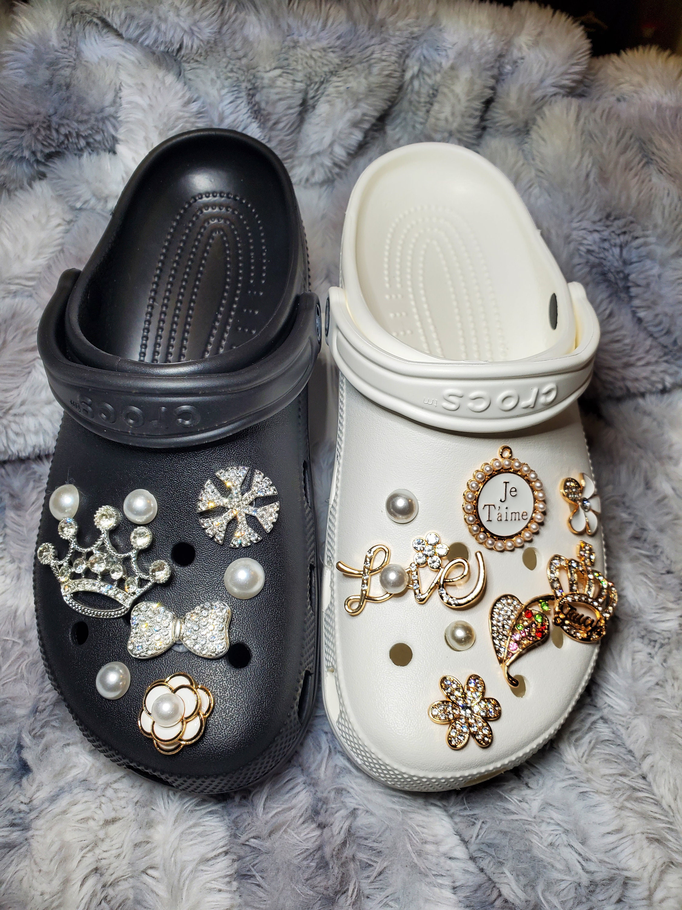 Rhinestone Bling Shoes Charm Glitter Patches For Croc - Temu