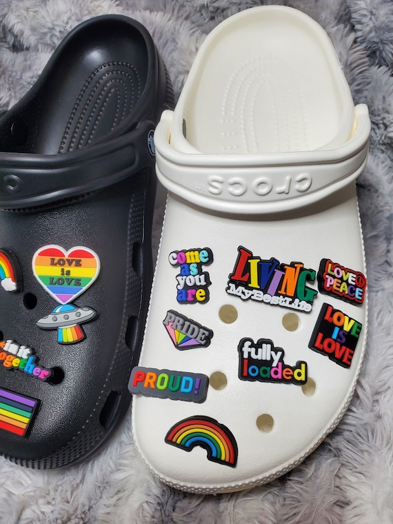 CROCS Jibbitz 5 Pk Disney Rainbow Celebration LGBTQ Pride Shoe Charms