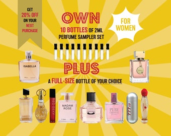 Full-size Bottle AND Women's Perfume Sampler Set, Women Perfume, Women Fragrance, Perfume For Women Samples, Perfume Sample, Cologne Sample