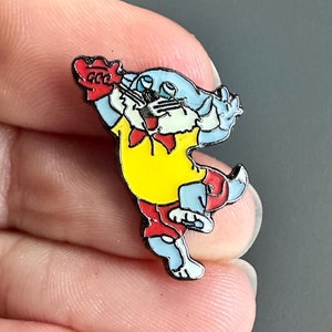 Katze Tierfigur Fangball Baseballspieler Emaille Anstecknadel Abzeichen Brosche GKG GCC