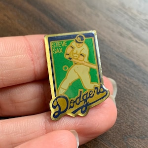 1980 Vintage Steve Sax Los Angeles Dodgers Baseball MLB distintivo spilla smaltata