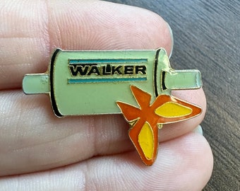 Vintage Walker Mufflers & Pipes and Converters exhaust system brand company enamel lapel pin badge brooch