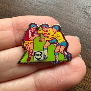 FINA Soccer American Football Rugby advertising enamel lapel pin badge brooch