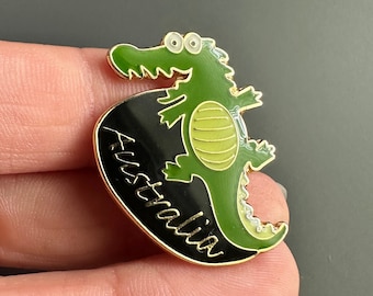 Australia Crocodile Aligator Reptile enamel lapel Pin badge brooch